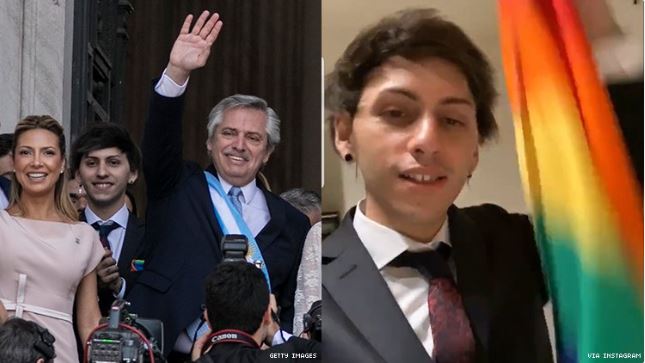 El hijo Drag Queen del presidente de Argentina lleva la bandera del