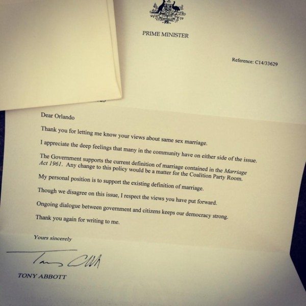 Carta respuesta del Primer Ministro