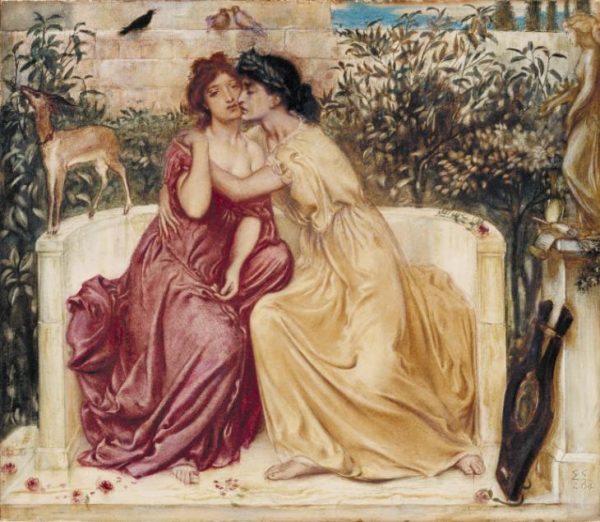 Simeon Solomon, ‘Sappho and Erinna in a Garden at Mytilene’, 1864